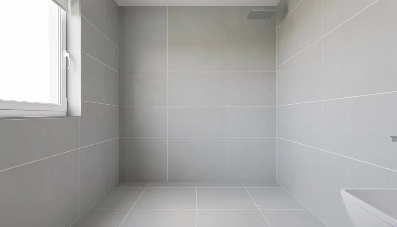 Bagno rinnovato con piastrelle di grande formato