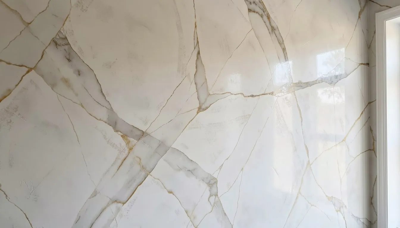 Parete con finitura decorativa effetto stucco veneziano
